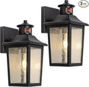 2 Packs Motion Sensor Outdoor Wall Lights - Black Dusk to Dawn Outdoor Lighting, LED Waterproof Exterior Garage Light Fixture, Modern Porch Light Outside Wall Mount for Front Door, House, Anti-Rust by GreenHaven Gardens