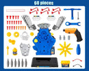 STEM New V6 Engine Model Building Kit，60-Piece Take Apart Toy with Realistic Lights & Sounds, Electric Drill & Tools - Mechanic Repair Playset for Kids Ages 3-5 by TinyTreasures Baby Boutique