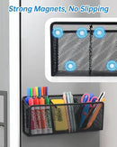 VICNOVA Magnetic Pencil Holder - Metal Pen Holder with Strong Magnets - Storage Basket Organizer for Whiteboard, Refrigerator, Locker Accessories by CozyNest Decor