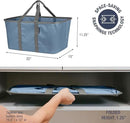 CleverMade Collapsible Laundry Tote - Denim Charcoal 2-Pack 50L - Foldable Storage Organization Container for Clothes Laundry Room Storage Solution by CozyNest Decor