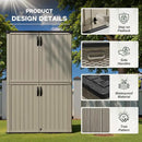 Greesum Outdoor Storage Shed Without Divider, 45 cu.ft Outdoor Waterproof Storage Cabinet for Garden Tools, Pool Storage, Garbage Cans, Beige by GreenHaven Gardens