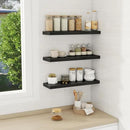 Fun Memories Black Floating Shelves Wall Shelf 24 Inch Long, Rustic Bathroom Shelves, Wall Mounted Wood Floating Shelf for Kitchen, Living Room, Bedroom, 24 x 6.7 x 1.4 inch Set of 3 by CozyNest Decor