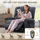 Oversized Power Recliner Chair 350lb with Hidable Cup Holders, Extra Wide Large Big Electric Recliner Chair with Lumbar Support Pillow Nursery Chair Living Room (Power, GREY-6001) by CozyNest Decor