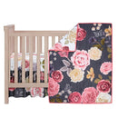 Lambs & Ivy Secret Garden Luxury Floral 3-Piece Cotton Sateen Crib Bedding Set by TinyTreasures Baby Boutique