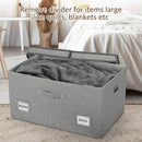 75 Quarts Extra Large Decorative Storage Bins with Lids, 1 Pack Gray Collapsible Storage Bins with Lids, Stackable Storage Bins Decorative Box Storage With Lid Extra Large by CozyNest Decor