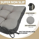 BUYUE Chair Cushion Set for Rocking Chair, Back Pillow & Seat Cushion with Ties, Original Woven Fabric Non-Slip Chair Pads for Elderly Sitting, Dark Gray by CozyNest Decor