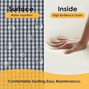 Outdoor Round Corner Seat Cushion, 17"x16"x2", Set of 4, Non Slip Seat Cushion Pads with Removable Cover for Patio Furniture, Garden Yard Lawn, Black White Mini Check by GreenHaven Gardens