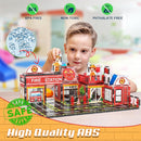 Magnetic Tiles, 50PCS Fire Station Theme Building Blocks Set, Magnet Building Blocks and STEM Preschool Toys for Toddlers Kids Ages 3-5 5-7 8-10 by TinyTreasures Baby Boutique