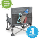 Bright Starts Pop 'N Sit Portable Booster, Indoor/Outdoor Use, Floor Seat with Feeding Tray, Grey, 6 Mos - 3 Yrs by TinyTreasures Baby Boutique