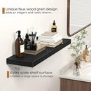 Floating Shelves - 10.3 Inch Deep Wall Shelf for Decor & Storage - Wall Mounted Display Shelving with Invisible Heavy-Duty Metal Bracket - 36" W x 10.3" D x 1.8" H - Set of 1 - Rustic Black by CozyNest Decor