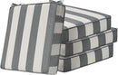 Square Corner Seat Cushions, 18.5" x 16" x 3", Set of 4, Indoor Outdoor Water Repellent Universal Chair Pads with Ties for Patio Furniture, Garden Deck Dining Chairs, Gray Stripe by GreenHaven Gardens
