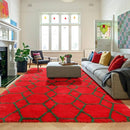 ONASAR 6x9 Area Rugs for Living Room, Large Fluffy Red and Dark Green Bedroom Rug, Geometric Boho Soft Shaggy Plush Floor Carpet for Kids Girls Teen Nursery Dorm Christmas Home Decor Aesthetic by TinyTreasures Baby Boutique