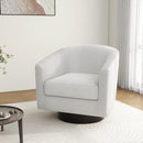 Swivel Barrel Accent Chair, Modern Round Corduroy Fabric Arm Chair for Living Room, Bedroom, Comfy Club Reading Chairs for Adults (Corduroy Beige, Set of 1) by CozyNest Decor