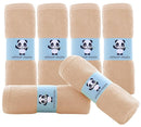 HIPHOP PANDA Baby Washcloths, Rayon Made from Bamboo - 2 Layer Ultra Soft Absorbent Newborn Bath Face Towel - Reusable Baby Wipes for Delicate Skin - Brown, 6 Pack by TinyTreasures Baby Boutique