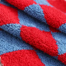 Alysheer Checkered Embroidered Decorative Throw Pillow Covers 18"x 18" Set of 2, Classic Chic Red Blue Plaid Tufted Patterned Cotton Canvas Cushion Case for Sofa Couch Bed Living Room by CozyNest Decor