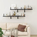 Heimlove Deep Floating Shelves for Wall, 12 Inch Deep Floating Shelves Set of 3, 16W x 12D Wood Wall Shelves, Wide Wood Shelves with Metal Bracket for Living Room, Kitchen, Office, Bedroom - Black by CozyNest Decor