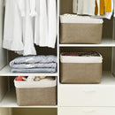 TheWarmHome Organization and Storage Basket for Gifts Empty - 16x12x12 inch Cube Storage bin 3 Pack Fabric Storage Cubes, Collapsible Baskets for Organizer Closet Cloth Gift Toy (White & Khaki) by TinyTreasures Baby Boutique
