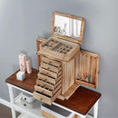Standing Jewelry Armoire, 7 Drawers & 2 Side Doors Jewelry Amoire Cabinet Standing with Top Flip Makeup Mirror, Jewelry Chest Jewelry Boxes by TinyTreasures Baby Boutique