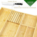 VaeFae Bamboo Kitchen Drawer Organizer, Wooden Utensil Tray with Multiple Compartments, Cutlery and Silverware Storage by CozyNest Decor