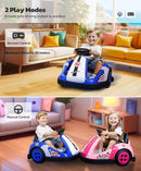 ELEMARA 12V Kids Bumper Car with Big Wheel, 2.2 Mph Max, Toddler Bumper Cars with Remote, Baby Bumping Toy Car with DIY Stickers,360 Degree-Spin, Music, Bluetooth,LED Lights, Blue by TinyTreasures Baby Boutique