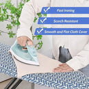 APEXCHASER Ironing Board, Full Size Iron Board with Iron Rest, lightweight Ironing Board with Height Adjustable, Extra Thick Heat-Resistant Cover with Padding, Heavy-Duty Sturdy Metal Legs, 43x13 Blue by CozyNest Decor