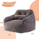 Bean Bag Chair for Adults with Pillow,Oversized Bean Bag Couch Chairs for Adults,Giant Lazy Couch Sofa Chairs with Filler,Large Reading Chair for Living Room Bedroom,Dark Gray by CozyNest Decor