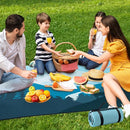 PY SUPER MODE Extra Large Waterproof Picnic Blankets 83x79 Inches - 5 Layer Outdoor Picnic Mat for Beach Camping Park Lawn, Windproof Anchor System with Stakes, Foldable Blue&Brown by TinyTreasures Baby Boutique