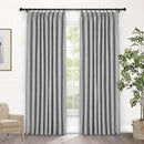 Macochico Pinch Pleated 100% Blackout Curtains Light Grey Linen Curtains for Bedroom Living Room Farmhouse Thermal Insulated Window Panels Pleated Curtains with Hooks and Tieback 52”Wx72”L 1 Panel by CozyNest Decor