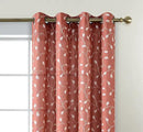 MIUCO Floral Embroidery Semi Sheer Curtains Faux Linen Grommet Curtain Panels for Kids Room 52 x 84 Inch 2 Panels, Rust by CozyNest Decor