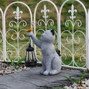 Solar Cat Garden Statue Outdoor Decor, Cat Sculpture with Lantern and Butterfly for Yard Lawn Patio Balcony, Birthday Housewarming Gifts for Mom, Grandma, Women, 9.4 inch, Resin by CozyNest Decor