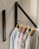 Dr.DJ Clothes Drying Rack, Wall-Mounted Retractable & Foldable Clothes Hanger for Laundry Room Organization and Storage, Metal Clothes Hanger Rack for Dorm, Closet, Balcony(1 Pack, Black) by CozyNest Decor