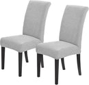 Joccun Chair Covers for Dining Room Set of 2,Dining Chair Slipcovers Stretch Dining Room Chair Covers Seat Protector,Washable Parsons Chair Cover for Home,Hotel,Banquet(Silver,2 Pack) by CozyNest Decor
