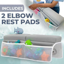 Comfortable Baby Bath Kneeler and Elbow Rest Pad Set – Thick Memory Foam Bath Kneeling Pad with Elbow Support – Baby Bathtub Cushion with Toy Organizer for Bathing Infant or Toddler - Grey by TinyTreasures Baby Boutique