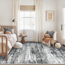 Washable Rug 5x7 Area Rugs for Living Room: Neutral Soft Rug Abstract Non Slip Low Pile Modern Carpet for Bedroom Kitchen Nursery Office Dining Room Indoor (Black, 5'x7') by TinyTreasures Baby Boutique