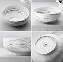 MALACASA Salad Bowls, 114 OZ(10") Extra Large Serving Bowls Set of 2, Porcelain Marble Grey Bowls Set for Soup, Salad, Ramen and Fruit, Dishwasher& Microwave Safe, Series REGULAR by CozyNest Decor