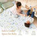 PopsyKosy Premium Baby Foam Play Mats - Stylish Floor & Exercise Puzzle Mat for Toddlers and Kids- 6 Soft, Non-Toxic, Odorless, Peel-Resistant Foam Tiles - 6ft x 4ft- 0.5” inch Thick, Pastel Blue Gray by TinyTreasures Baby Boutique