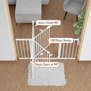 BABELIO 36-57" Extra Wide Baby/Dog Gate, Auto Close with Large Walk Thru Door,Safety for Pet, House, Stairs and Doorways, Pressure Mounted for Chlid, White by TinyTreasures Baby Boutique