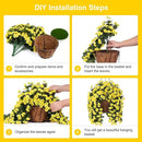 NXUGAO Artificial Flowers with Hanging Basket for Outdoors Indoors Decor, Faux Silk Chrysanthemum Plants in Baskets for Home Decoration Garden Yard Patio, 4 Bundles with 1 Basket by GreenHaven Gardens