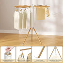 Tripod Clothes Drying Rack, Garment Rack Portable and Foldable Space Saving Laundry Drying Rack - Dryer Rack Clothing Floor Folding Balcony Bedroom Household (Beige(Wood), 16 rods) by CozyNest Decor