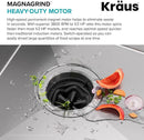 KRAUS® WasteGuard™ High-Speed 1/2 HP Continuous Feed Ultra-Quiet Motor Garbage Disposal with Power Cord and Flange Included and Universal Mount by CozyNest Decor