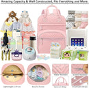 Diaper Bag Backpack Tote for Women Large Capacity, Baby Bag with Insulated Pockets Multifunctional Diaper Bags For Baby Girl Boy Waterproof Baby Bags For Boys Girls Maternity Bag Baby Pink by TinyTreasures Baby Boutique