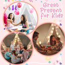 8 Pack Sleepover Tent for Girls Party,Teepee Tent for Kids Slumber Party Bulk with Light String,Air Mattress,Fitted Sheet,Washable Natural Cotton Toddler Teepee Indoor Outdoor(White) by TinyTreasures Baby Boutique