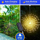 Solar Firework Lights Outdoor, 1000 LED Starburst Light Outdoor with USB Rechargerable, 8 Modes Waterproof Solar Hanging Lights for Gazebo Yard Party Wedding Decorations (Warm White, 1000 LED) by GreenHaven Gardens