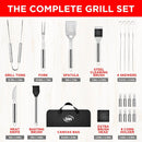 Kaluns Grilling Accessories, Dad Gifts for Christmas Grilling Gifts, Heavy Duty Stainless Steel Grill Set BBQ Grill Accessories for Outdoor Grill with Storage Case and Apron, Best Gifts for Men Dad by GreenHaven Gardens