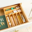 SMIRLY Silverware Drawer Organizer – Bamboo Kitchen Drawer Organizer, Adjustable Utensil Holder and Cutlery Tray, Drawer Dividers for Flatware and Kitchen Utensils by CozyNest Decor