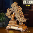 FENGSHUI-CAISHEN Top Resin Money Tree, Artificial Bonsai Tree, Handcrafted, Premium Quality, Feng Shui Gift for Abundance Luck and Success (Brown) by GreenHaven Gardens