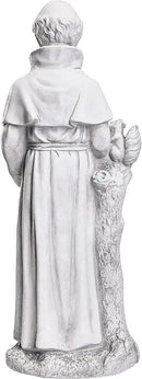 TOETOL St Francis Garden Statues 31 Inch Saint Francis of Assisi Catholic Christian Yard Decor Lawn Garden Patio Outdoor Sculptures Magnesium Oxide Stone Grey Garden Art Decorations by GreenHaven Gardens