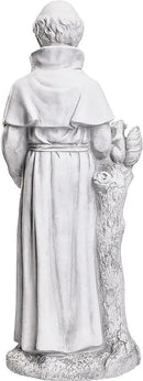 TOETOL St Francis Garden Statues 31 Inch Saint Francis of Assisi Catholic Christian Yard Decor Lawn Garden Patio Outdoor Sculptures Magnesium Oxide Stone Grey Garden Art Decorations by GreenHaven Gardens
