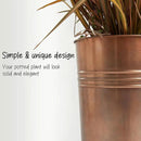 KOL 22''H 2-Pack Planter with Water Level Indicator - Galvanized Steel Pot - Self Watering Planters Flower Pot for Plant - Inner Pot Design - Round Metal Planter Box - Indoor Outdoor Planting - Bronze by CozyNest Decor