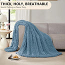 L'AGRATY Chunky Knit Blanket Throw: 50''x60'' Chenille Chunky Knitted Throw Blanket for Bed Couch - Handmade Thick Big Cable Knit Blanket - Large Crochet Rope Blanket for Home Decor(Airy Blue) by CozyNest Decor